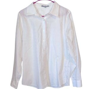 🌹FOXCRAFT NON IRON WHITE PAISLEY PRINT BLOUSE